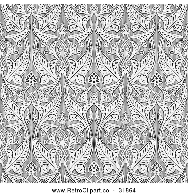 Vector Clip Art of Retro Ornate Gray Seamless Islamic Pattern Background