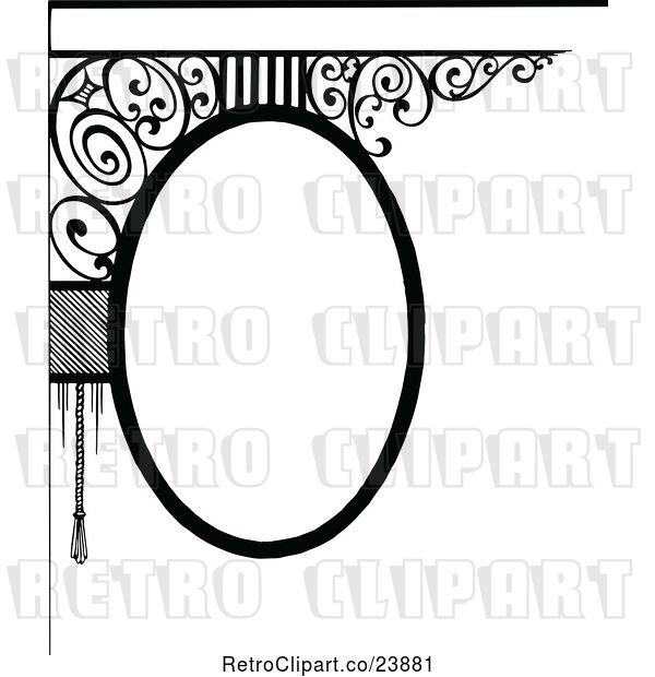 Vector Clip Art of Retro Oval Frame or Sign