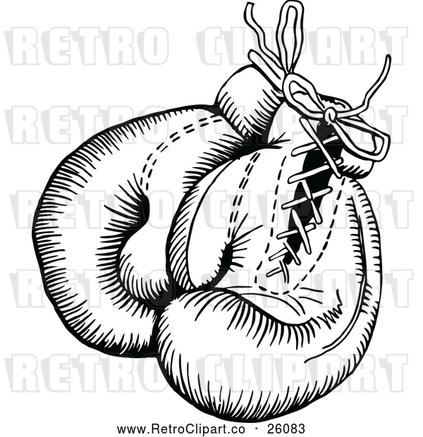 Vector Clip Art of Retro Pair of Boxing Gloves