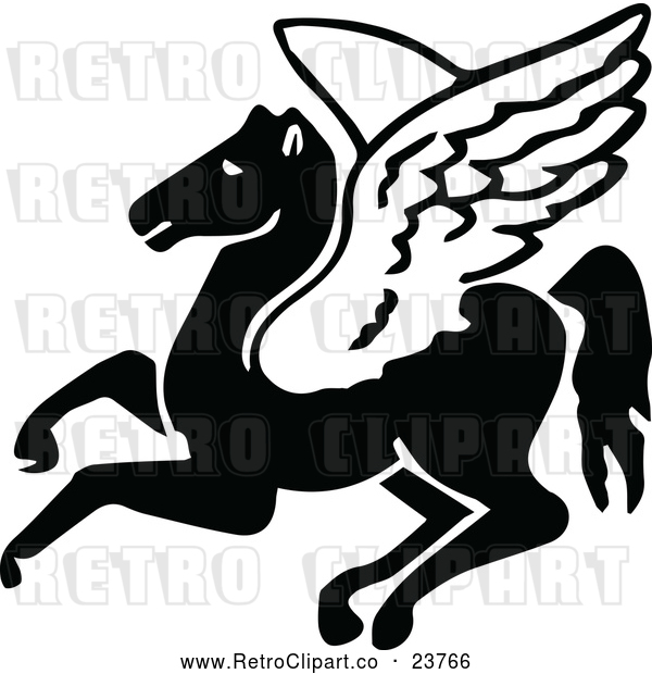 Vector Clip Art of Retro Pegasus