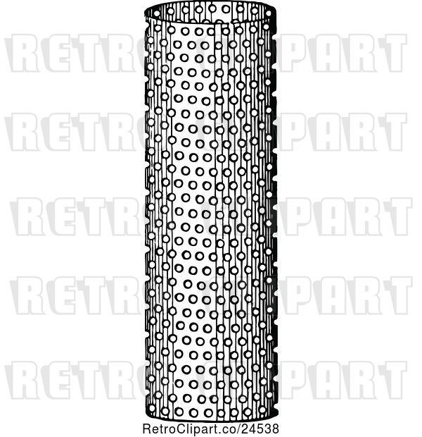 Vector Clip Art of Retro Perforated Metal Cylinder