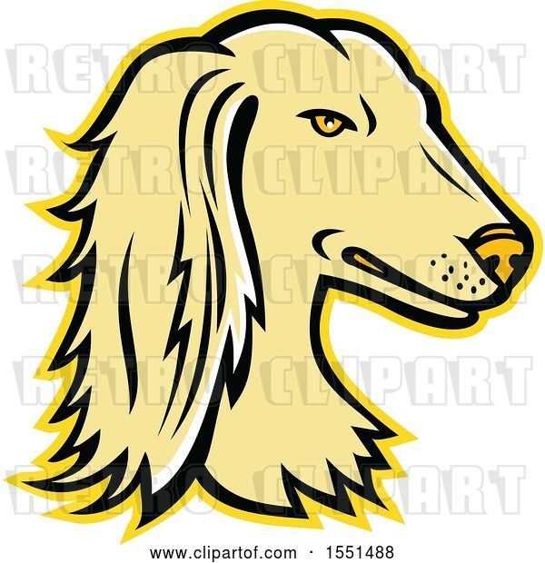 Vector Clip Art of Retro Persian Greyhound Dog Mascot Head