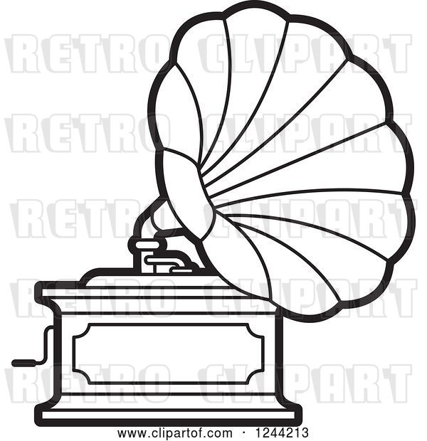 Vector Clip Art of Retro Phonograph Gramophone 2