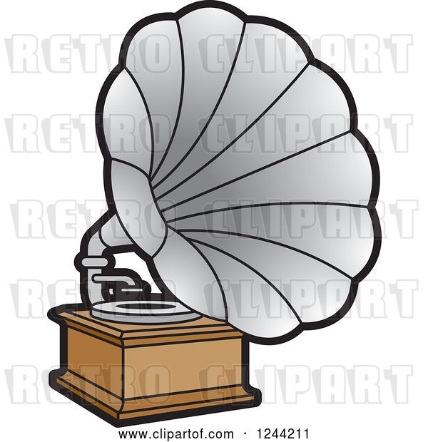 Vector Clip Art of Retro Phonograph Gramophone 2