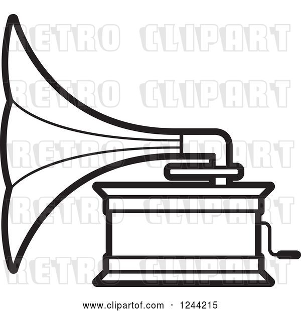 Vector Clip Art of Retro Phonograph Gramophone 3