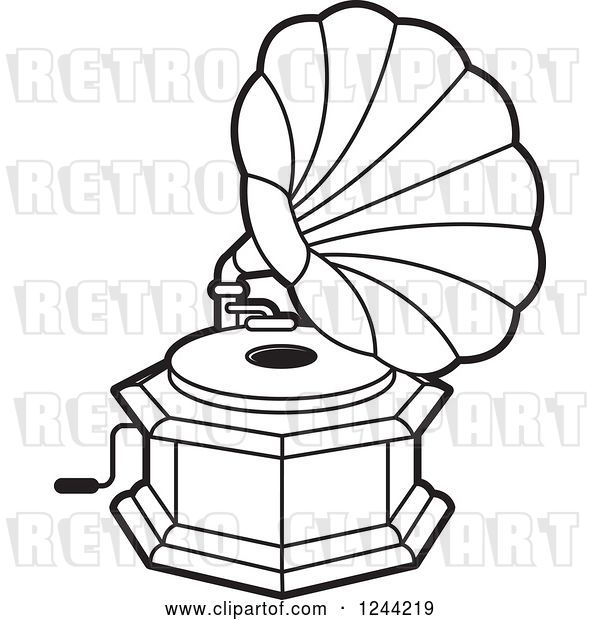 Vector Clip Art of Retro Phonograph Gramophone 5