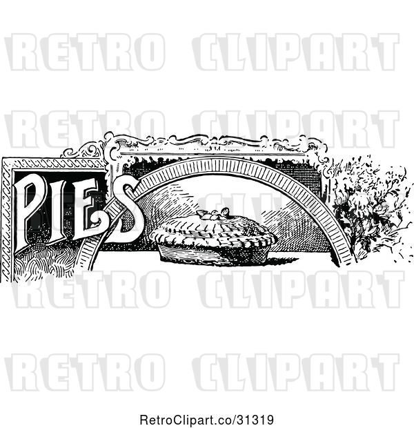 Vector Clip Art of Retro Pies Recipe Book Design