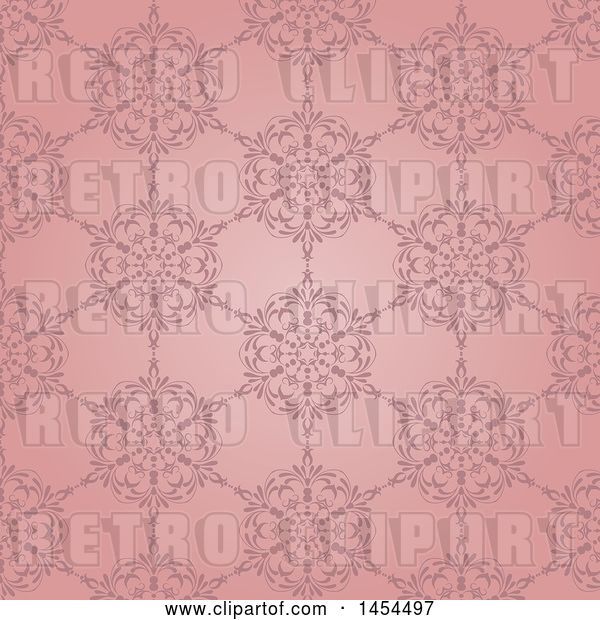 Vector Clip Art of Retro Pink Floral Pattern Background
