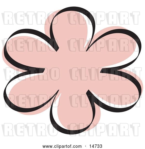 Vector Clip Art of Retro Pink Flower Shape