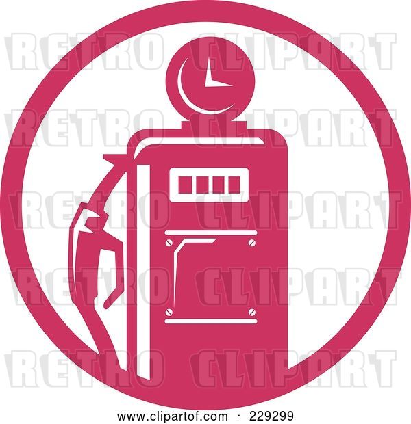 Vector Clip Art of Retro Pink Gas Pump Logo