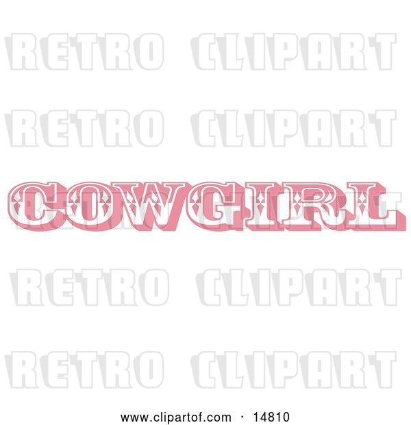 Vector Clip Art of Retro Pink Western Cowgirl Bathroom Sign