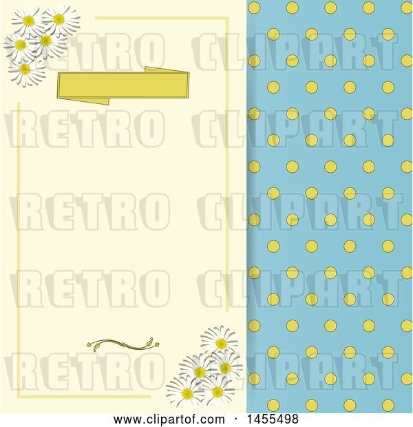 Vector Clip Art of Retro Polka Dot and Daisy Flower Themed Background