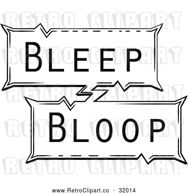 Vector Clip Art of Retro Pop Art Comic Styled Bleep Bloop Sound Effect
