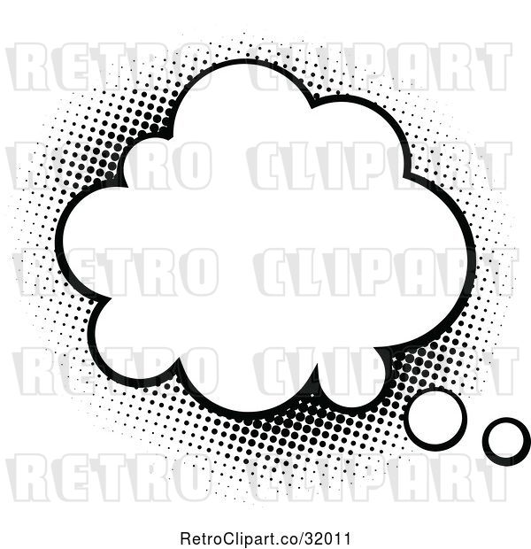 Vector Clip Art of Retro Pop Art Comic Styled Thought Balloon