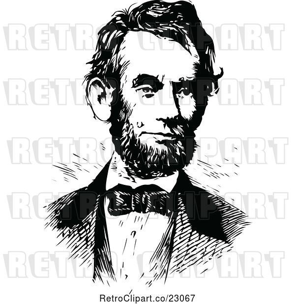 Vector Clip Art of Retro Portrait of Abe Lincoln