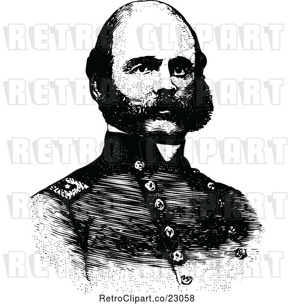Vector Clip Art of Retro Portrait of General Ambrose Burnside