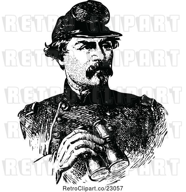 Vector Clip Art of Retro Portrait of General George McClellan