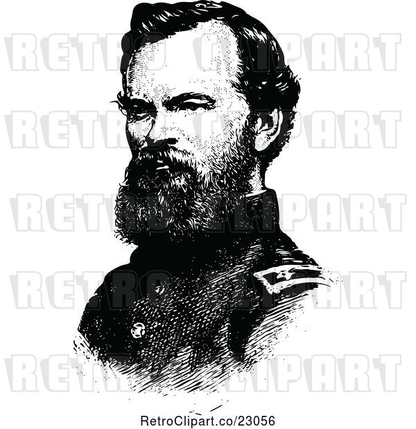 Vector Clip Art of Retro Portrait of General James McPherson