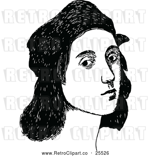 Vector Clip Art of Retro Portrait of Raphael