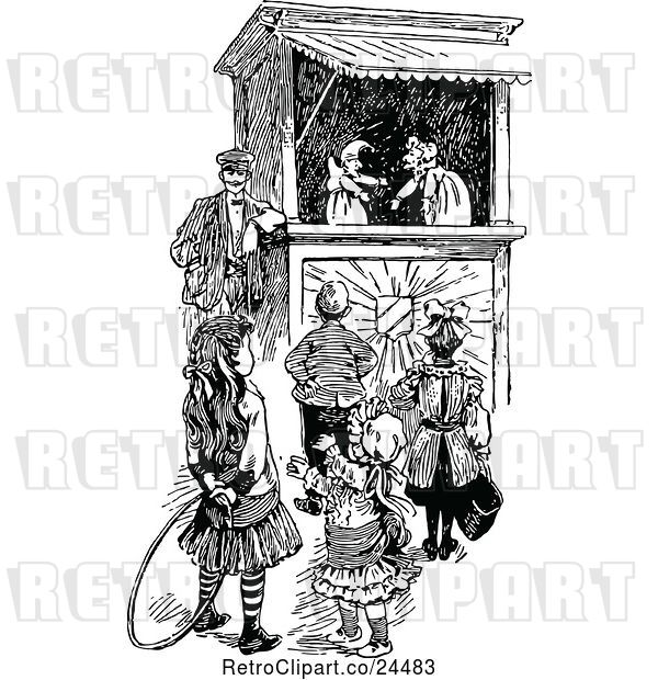 Vector Clip Art of Retro Punch and Judy Show