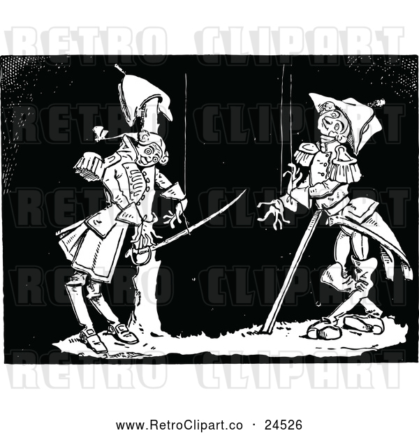 Vector Clip Art of Retro Puppet Soldiers