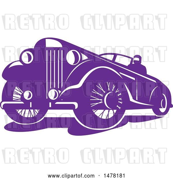 Vector Clip Art of Retro Purple Car