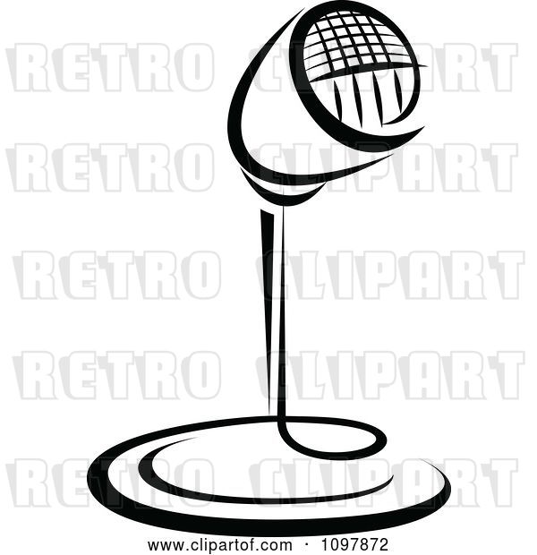 Vector Clip Art of Retro Radio Desk Microphone 1