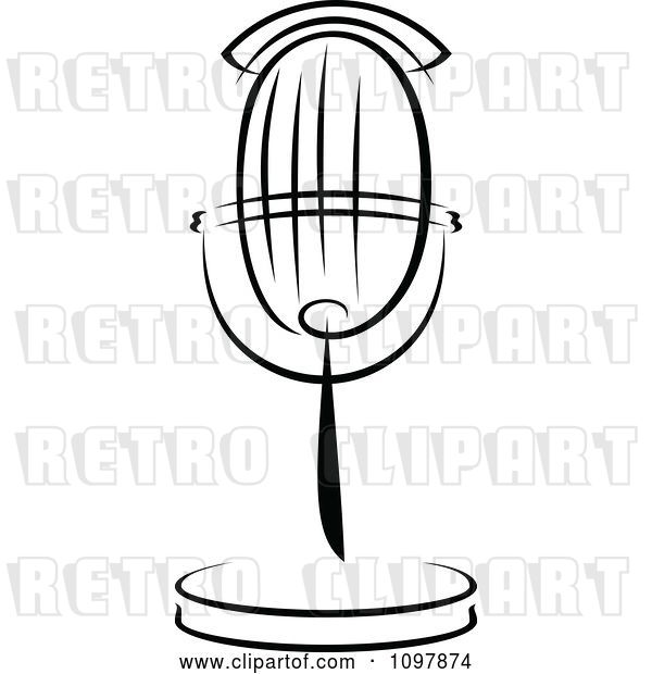 Vector Clip Art of Retro Radio Desk Microphone 3