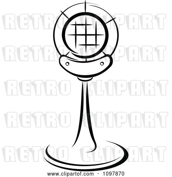 Vector Clip Art of Retro Radio Desk Microphone 5