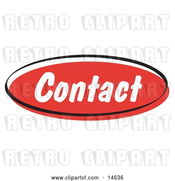 Vector Clip Art of Retro Red Contact Internet Website Button