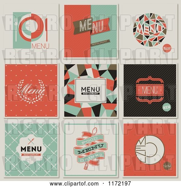 Vector Clip Art of Retro Restaurant Menu Designs