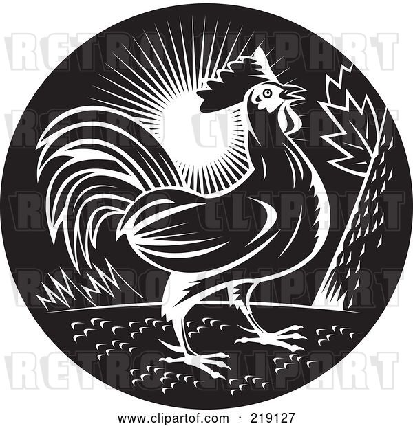 Vector Clip Art of Retro Rooster Logo