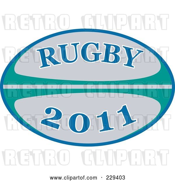 Vector Clip Art of Retro Rugby 2011 Icon - 1
