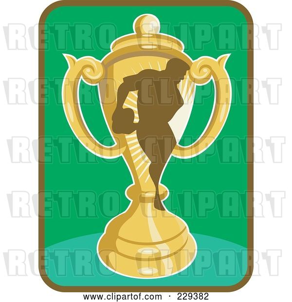 Vector Clip Art of Retro Rugby Player - 5