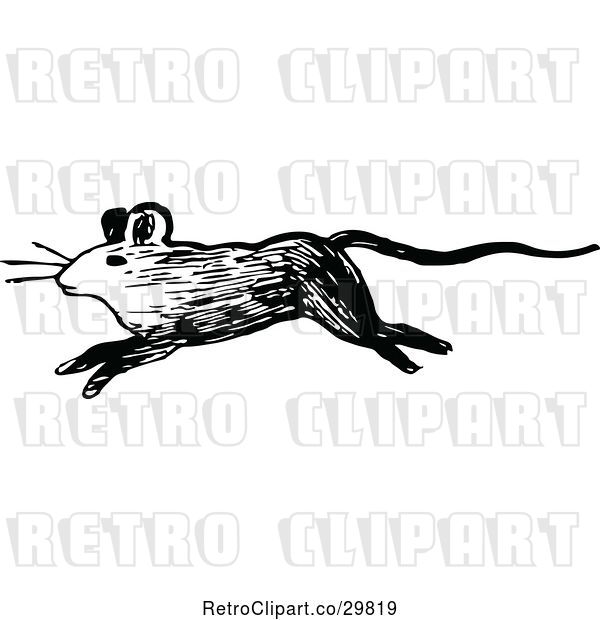 Vector Clip Art of Retro Running Mouse