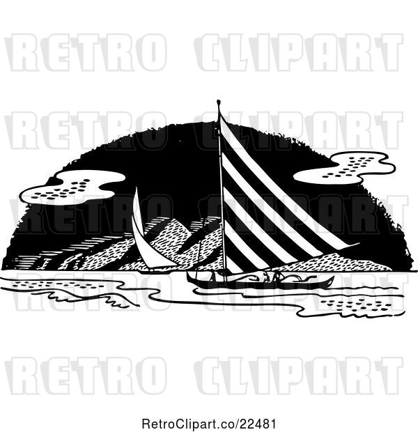 Vector Clip Art of Retro Sail Boats