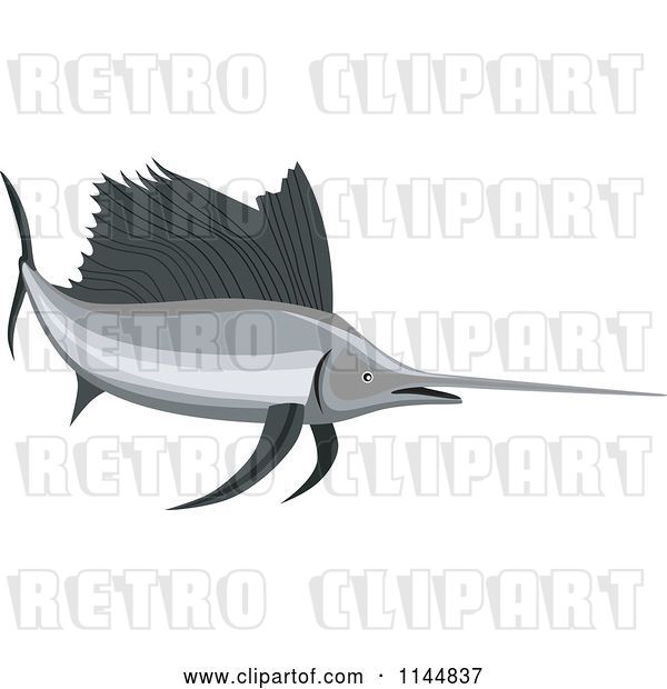 Vector Clip Art of Retro Sailfish 11