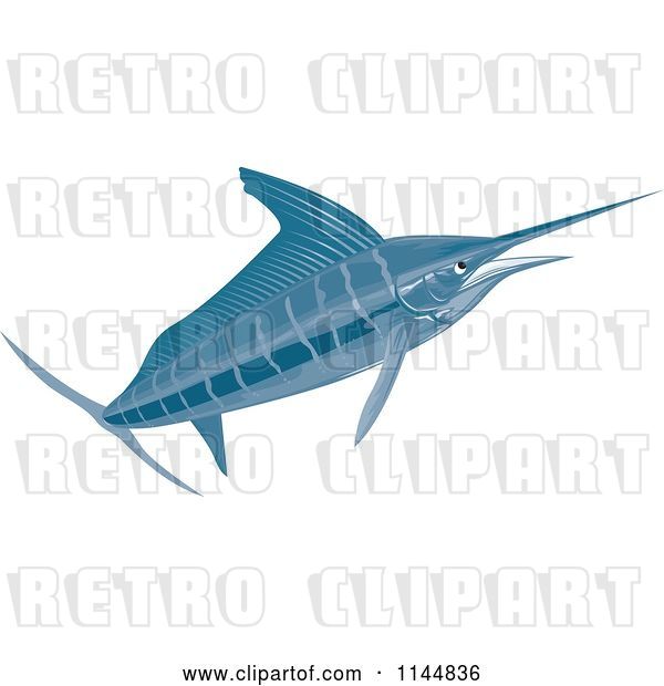 Vector Clip Art of Retro Sailfish 3