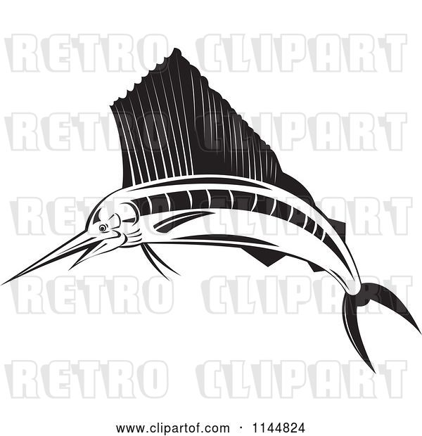 Vector Clip Art of Retro Sailfish