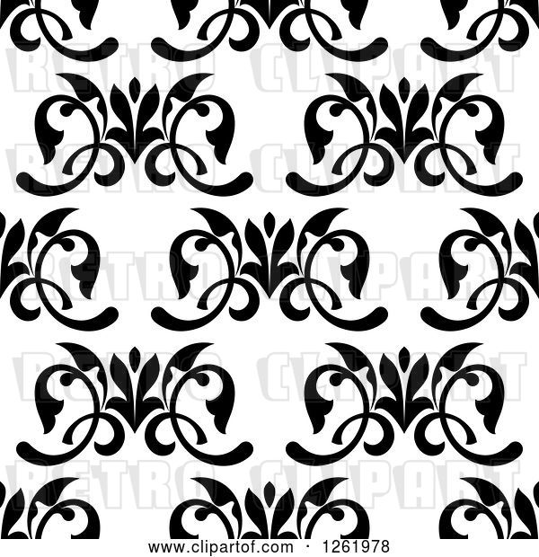 Vector Clip Art of Retro Seamless Background Pattern of Floral