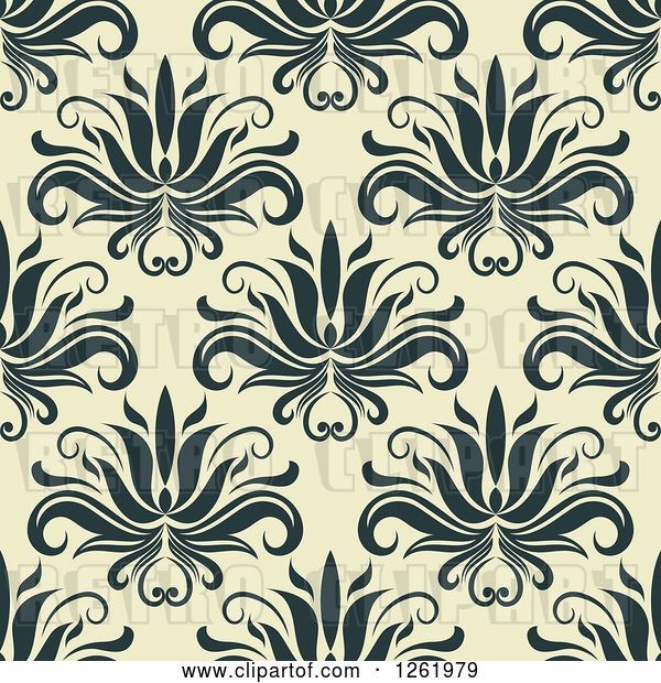 Vector Clip Art of Retro Seamless Background Pattern of Floral
