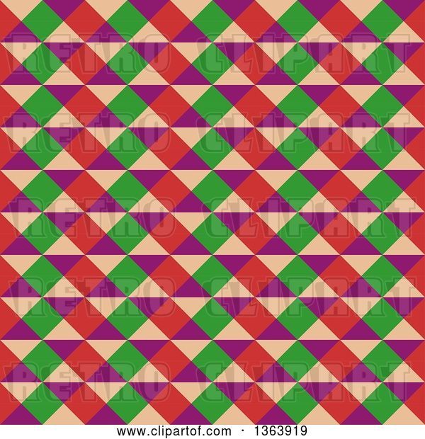 Vector Clip Art of Retro Seamless Background Pattern of Triangles