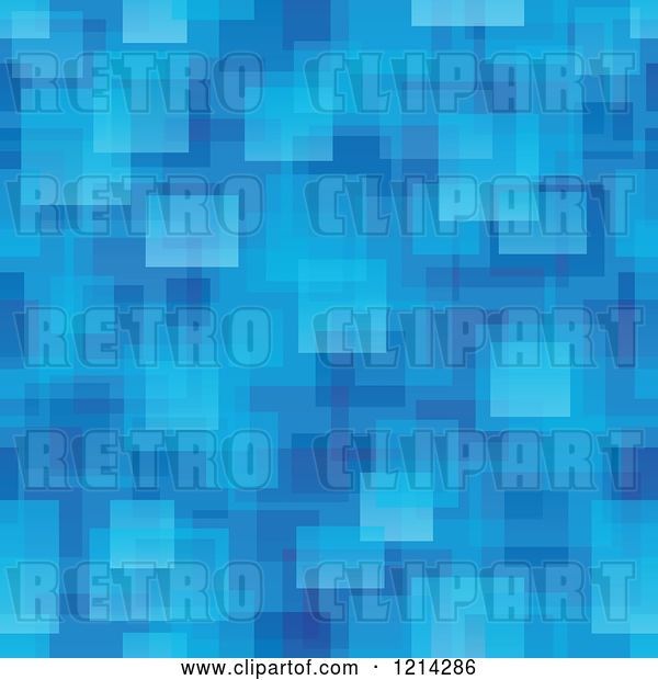 Vector Clip Art of Retro Seamless Blue Background of Squares and Rectangles