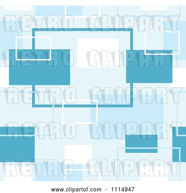 Vector Clip Art of Retro Seamless Blue Rectangle Background Pattern