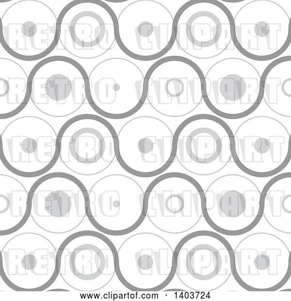 Vector Clip Art of Retro Seamless Grayscale Pattern Background of Circles