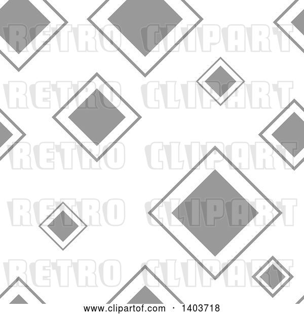 Vector Clip Art of Retro Seamless Grayscale Pattern Background of Diamonds