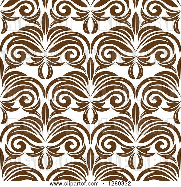 Vector Clip Art of Retro Seamless Pattern Background of Brown Floral