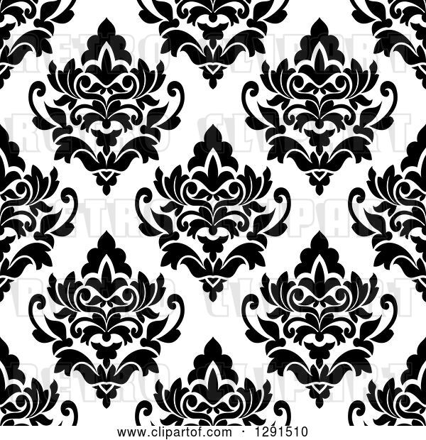 Vector Clip Art of Retro Seamless Pattern Background of Floral Damask 5