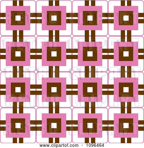 Vector Clip Art of Retro Seamless Pink Brown and White Background Pattern