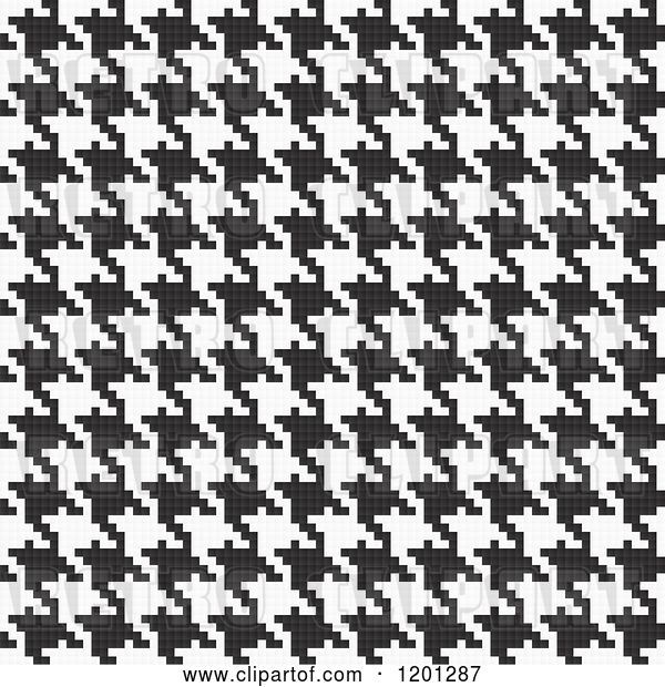Vector Clip Art of Retro Seamless Pixelated Houndstooth Pattern